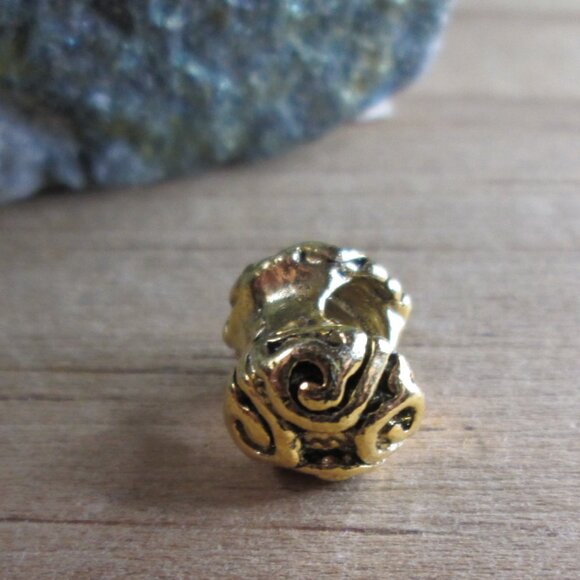 Antiqued Gold Plated Sterling Silver Ornament Spacer European Charm - Picture 11 of 11